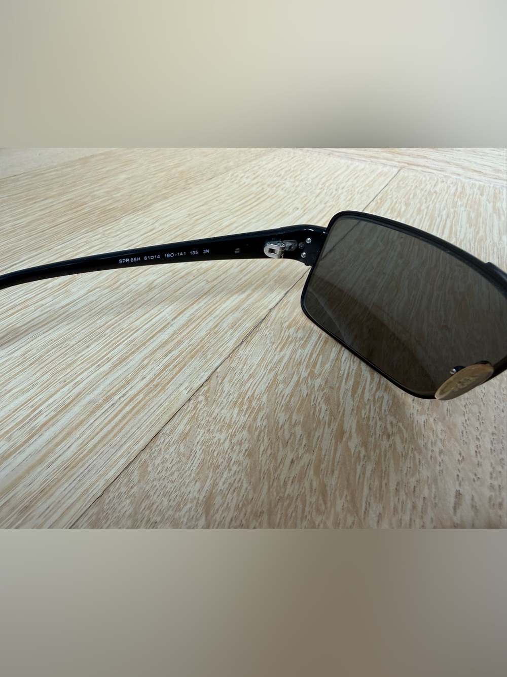 Authentic Prada Mens Black and Gold Rectangular Sunglasses - Picture 9 of 11